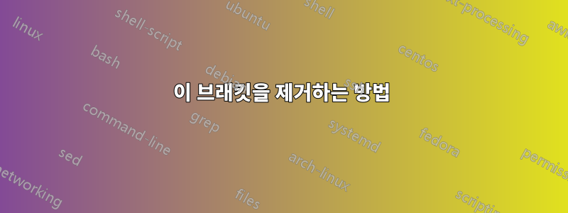이 브래킷을 제거하는 방법