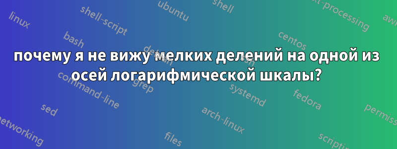 почему я не вижу мелких делений на одной из осей логарифмической шкалы?