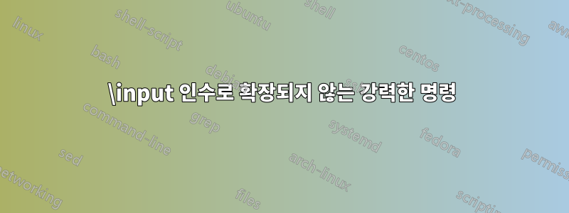 \input 인수로 확장되지 않는 강력한 명령