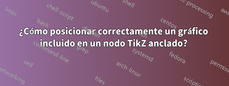¿Cómo posicionar correctamente un gráfico incluido en un nodo TikZ anclado?