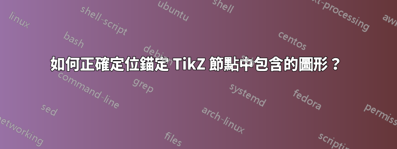 如何正確定位錨定 TikZ 節點中包含的圖形？