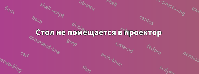 Стол не помещается в проектор