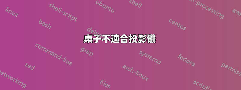 桌子不適合投影儀
