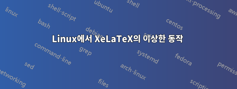 Linux에서 XeLaTeX의 이상한 동작
