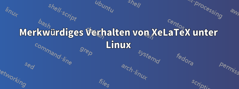 Merkwürdiges Verhalten von XeLaTeX unter Linux