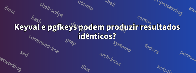 Keyval e pgfkeys podem produzir resultados idênticos?