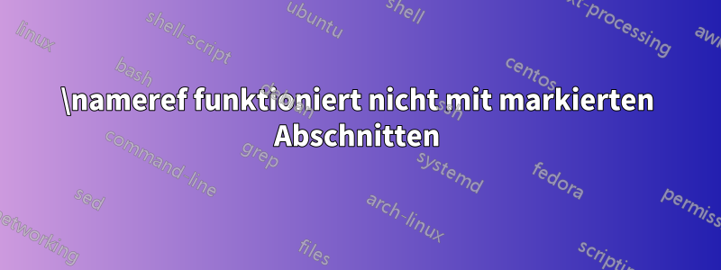 \nameref funktioniert nicht mit markierten Abschnitten
