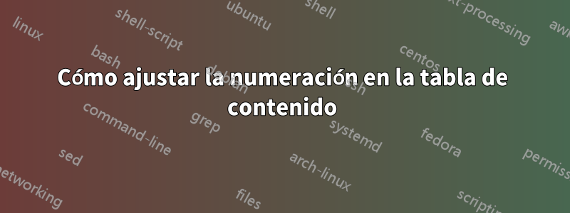 Cómo ajustar la numeración en la tabla de contenido