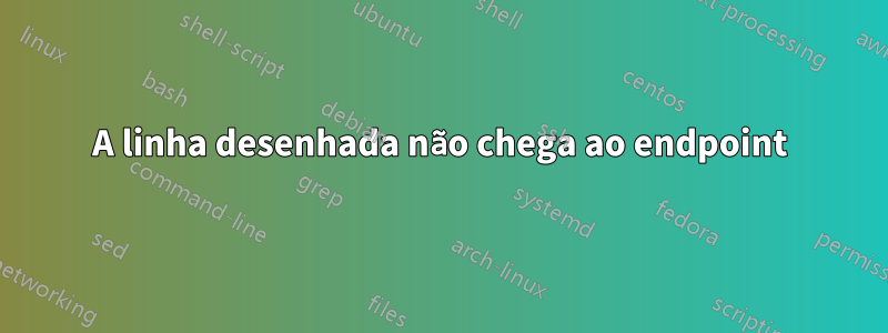 A linha desenhada não chega ao endpoint