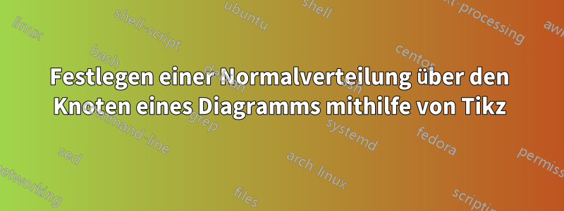 Festlegen einer Normalverteilung über den Knoten eines Diagramms mithilfe von Tikz