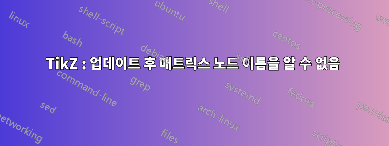 TikZ : 업데이트 후 매트릭스 노드 이름을 알 수 없음