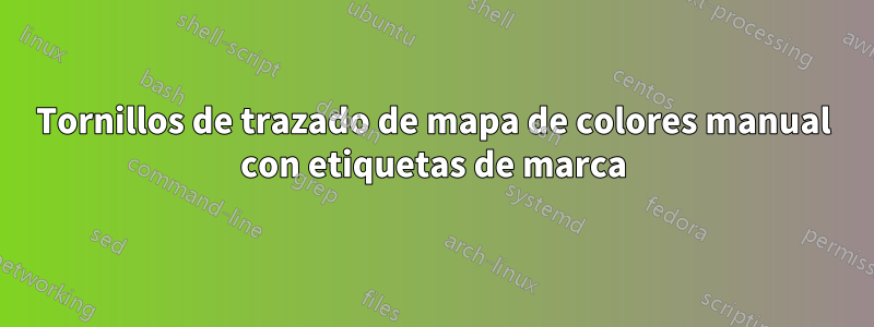 Tornillos de trazado de mapa de colores manual con etiquetas de marca