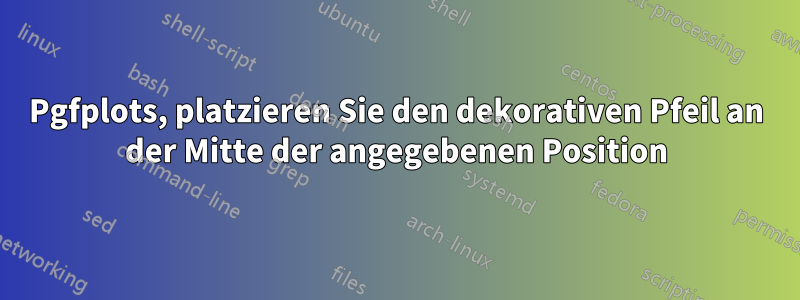 Pgfplots, platzieren Sie den dekorativen Pfeil an der Mitte der angegebenen Position