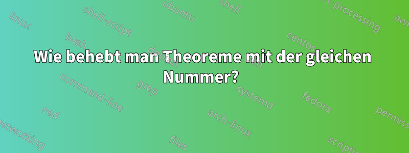 Wie behebt man Theoreme mit der gleichen Nummer? 