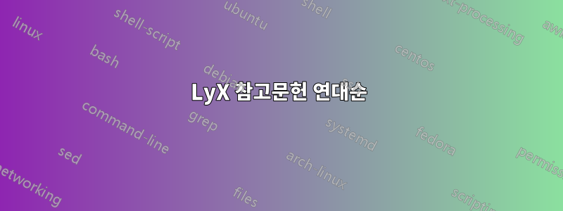 LyX 참고문헌 연대순