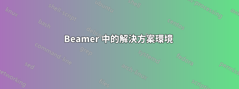 Beamer 中的解決方案環境