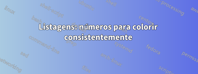 Listagens: números para colorir consistentemente
