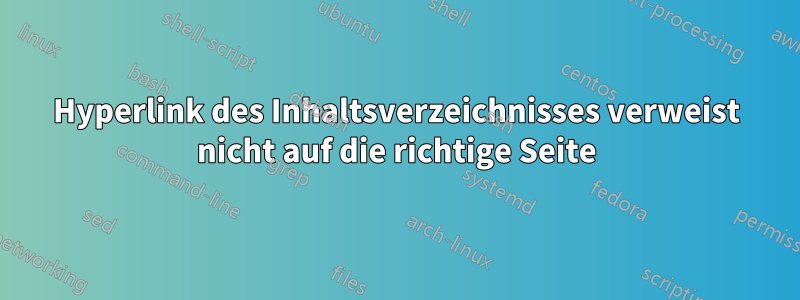 Hyperlink des Inhaltsverzeichnisses verweist nicht auf die richtige Seite