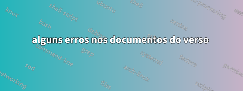 alguns erros nos documentos do verso