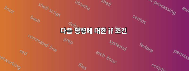 다음 명령에 대한 if 조건