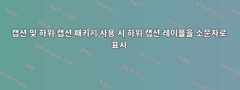 캡션 및 하위 캡션 패키지 사용 시 하위 캡션 레이블을 소문자로 표시