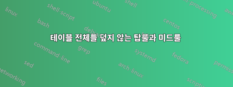 테이블 전체를 덮지 않는 탑룰과 미드룰