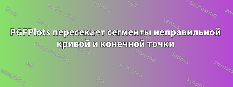 PGFPlots пересекает сегменты неправильной кривой и конечной точки