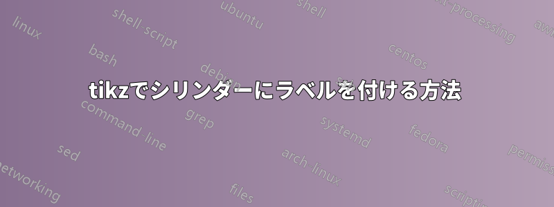tikzでシリンダーにラベルを付ける方法