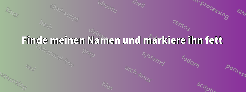 Finde meinen Namen und markiere ihn fett