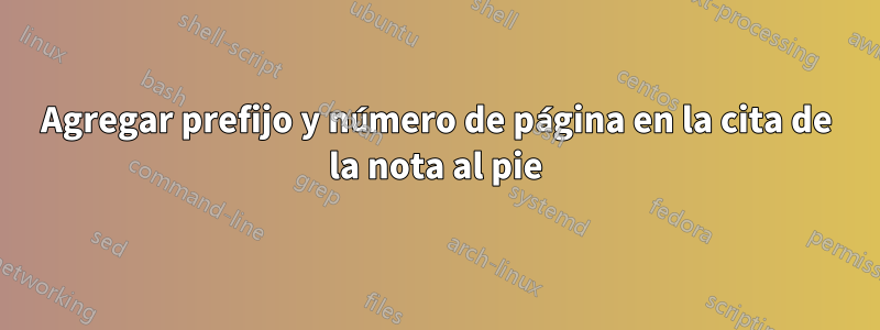 Agregar prefijo y número de página en la cita de la nota al pie