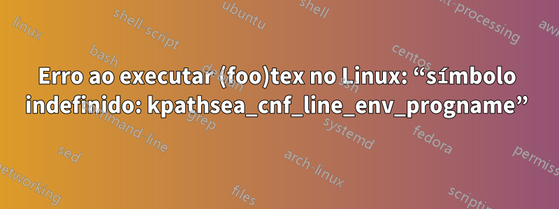 Erro ao executar (foo)tex no Linux: “símbolo indefinido: kpathsea_cnf_line_env_progname”