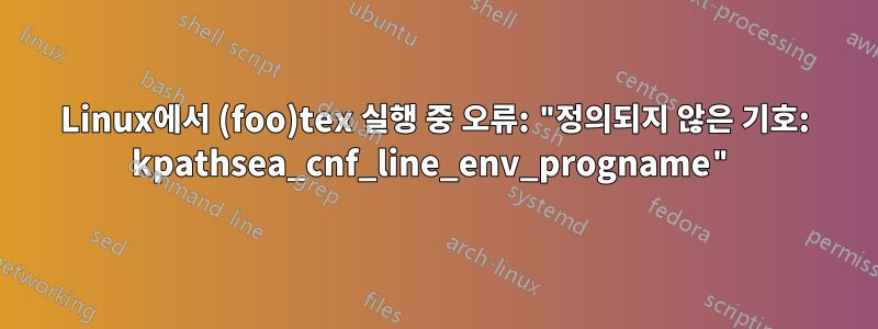 Linux에서 (foo)tex 실행 중 오류: "정의되지 않은 기호: kpathsea_cnf_line_env_progname"