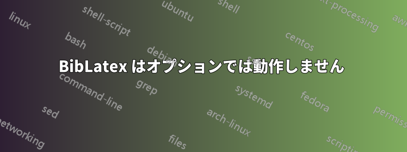 BibLatex はオプションでは動作しません
