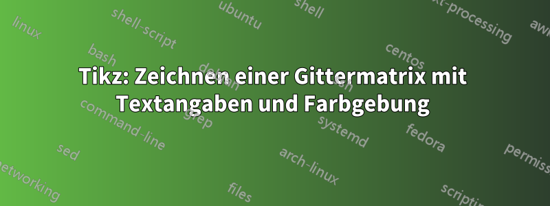 Tikz: Zeichnen einer Gittermatrix mit Textangaben und Farbgebung