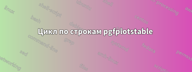Цикл по строкам pgfplotstable