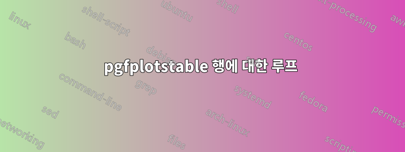 pgfplotstable 행에 대한 루프