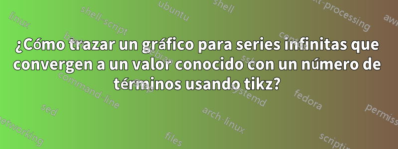 ¿Cómo trazar un gráfico para series infinitas que convergen a un valor conocido con un número de términos usando tikz?