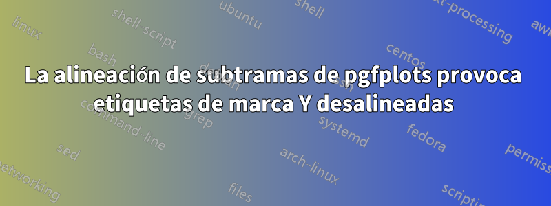 La alineación de subtramas de pgfplots provoca etiquetas de marca Y desalineadas