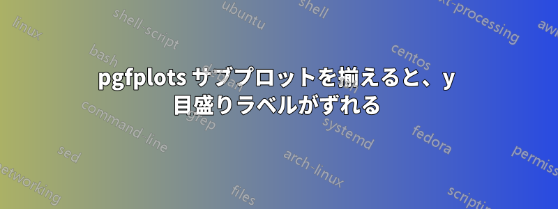 pgfplots サブプロットを揃えると、y 目盛りラベルがずれる