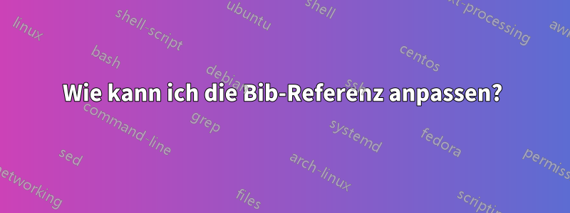 Wie kann ich die Bib-Referenz anpassen?