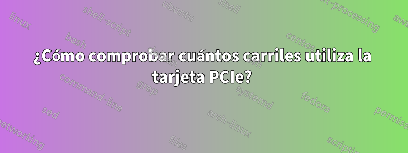 ¿Cómo comprobar cuántos carriles utiliza la tarjeta PCIe?