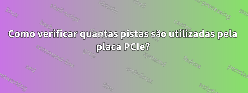 Como verificar quantas pistas são utilizadas pela placa PCIe?