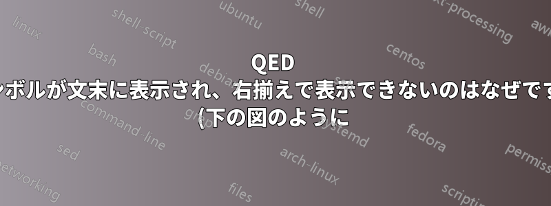 QED シンボルが文末に表示され、右揃えで表示できないのはなぜですか (下の図のように)?