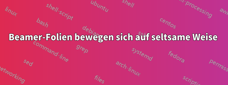 Beamer-Folien bewegen sich auf seltsame Weise