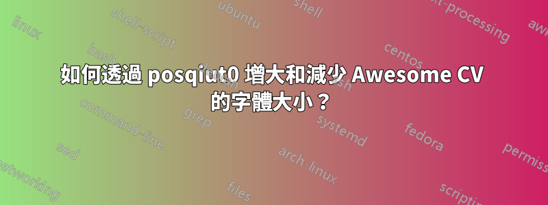 如何透過 posqiut0 增大和減少 Awesome CV 的字體大小？