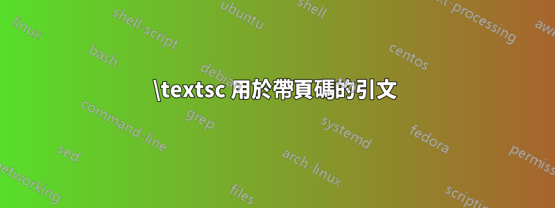 \textsc 用於帶頁碼的引文