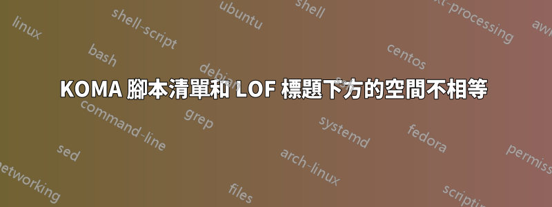 KOMA 腳本清單和 LOF 標題下方的空間不相等