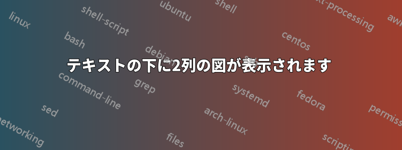 テキストの下に2列の図が表示されます