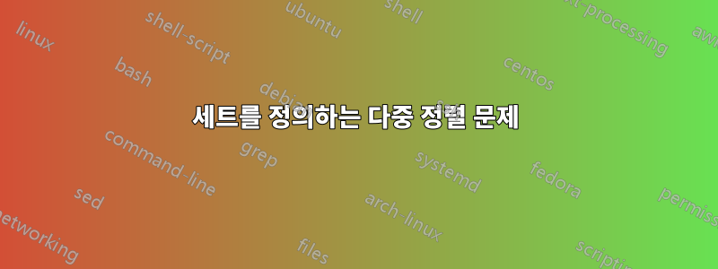 세트를 정의하는 다중 정렬 문제