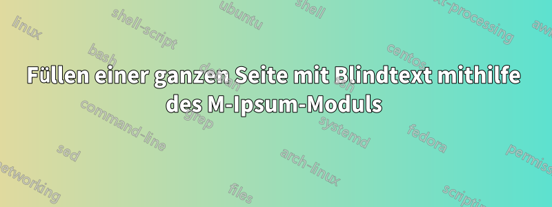 Füllen einer ganzen Seite mit Blindtext mithilfe des M-Ipsum-Moduls